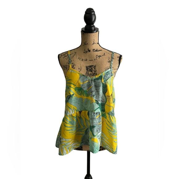 SHEIN Green Tropical Print Cami Top Size XL 10 359 - Picture 2 of 7